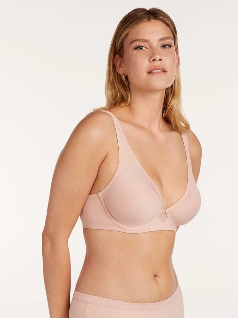 Third Love Rose Dust 24/7 Pima Cotton Plunge Bra Size 38C